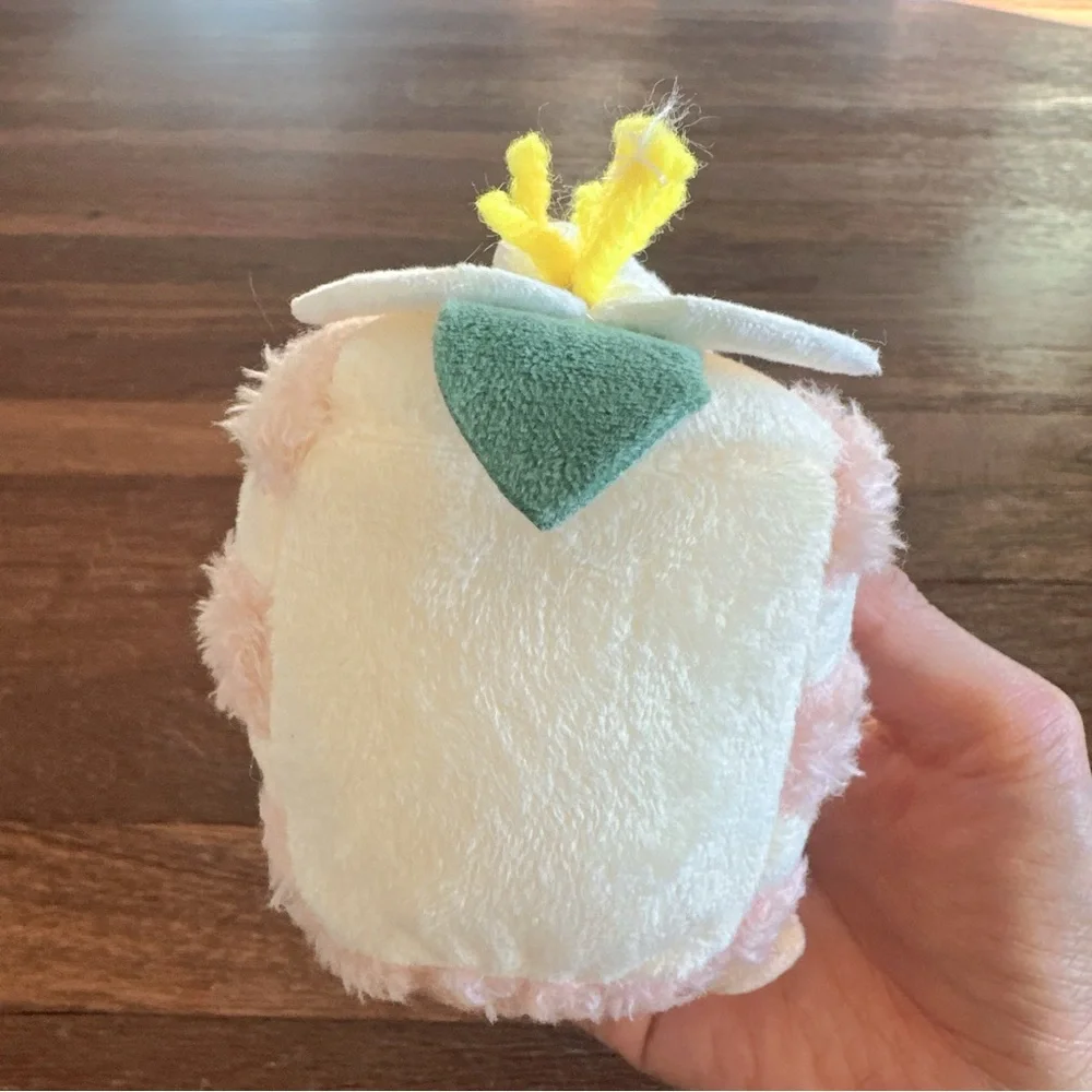 Pink Cake Slice Plush Keychain Kawaii Dessert Plush Bag Charm Cute Gift New